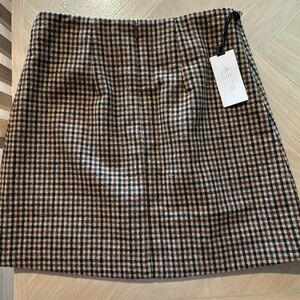 ASTR Mini Skirt - Brown and Black Plaid